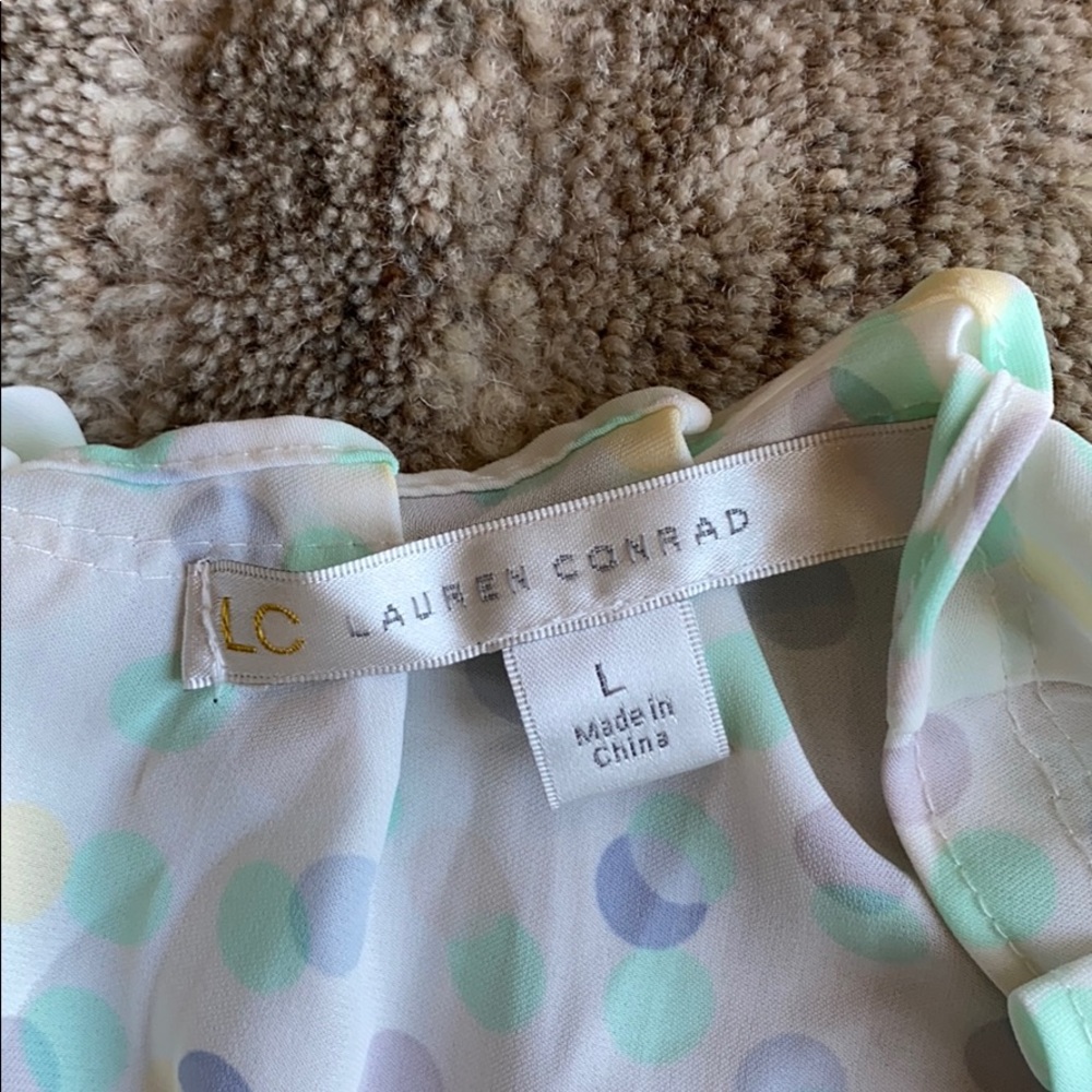 Lauren Conrad Polka Dot Blouse *Size L* - Picture 4 of 4